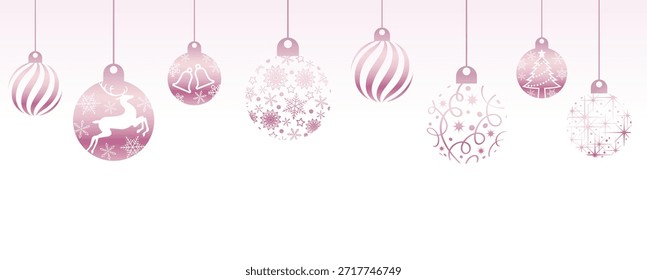 Navidades Y Días festivos Felices Vector Ilustración De Fondo Con Bolas De Navidad Y Espacio De Texto. 