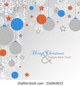 Christmas and happy new year background with decoration/vector illustration