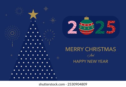 Christmas and happy new year background. horizontal banner design