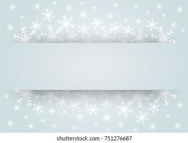 Christmas or happy new year blue vector background with white snowflake mountain