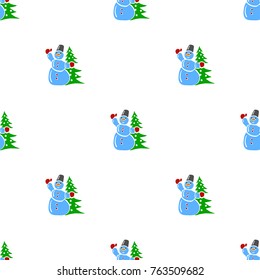 Christmas and Happy New Year bright vector seamless background pattern. Will be perfect for textile, wrapped paper, background.