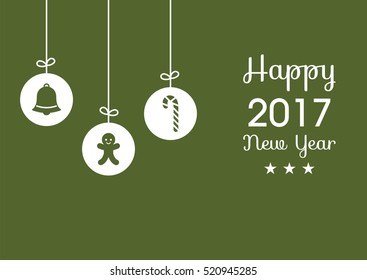Christmas and Happy New Year card background. 