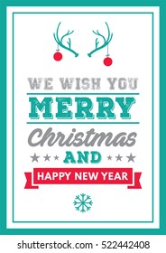 Christmas and Happy New Year card background.
