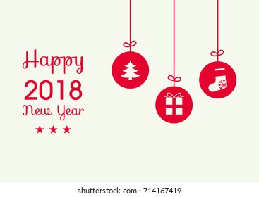 Christmas and Happy New Year card background, Flat style vector illustration post card size.