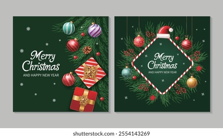 Christmas and Happy New Year Cards, Social Media Posts