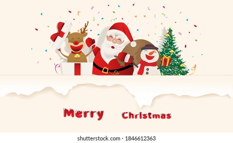 Christmas and happy new year with celebration. vector illustration