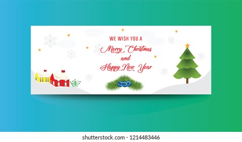 Christmas and Happy New Year FaceBook Ad Banner Cover Photo