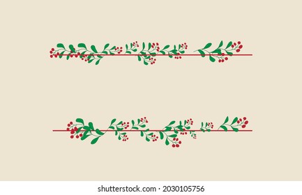 Christmas and happy new year flower card template Retro style. Vector design elements. Concept of celebrating the New Year.