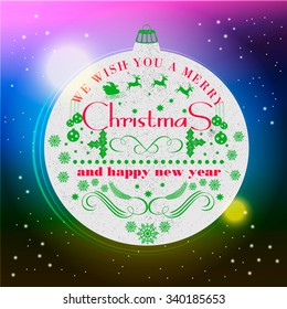 Christmas and Happy New Year  greeting card,  background, poster