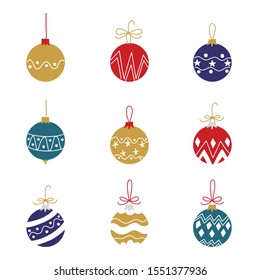 Christmas and Happy New Year icon set. Merry Christmas design element for calendar, cards, pattern, and background - Vector 