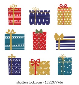 Christmas and Happy New Year icon set. Merry Christmas design element for calendar, cards, pattern, and background - Vector 