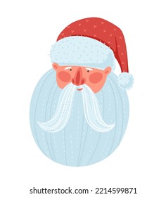 Christmas and Happy New Year isolated illustration with Santa Claus. Vector design template.