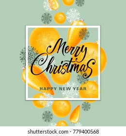 Christmas and Happy New Year Lettering