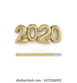Christmas and happy new year loading bar 2020. 