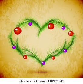 Christmas or Happy New Year love heart