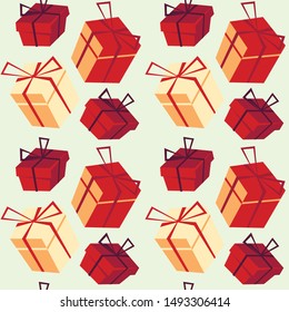 Christmas and Happy New Year pattern with hand drawn decorative elements. Trendy vintage style.