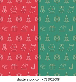 Christmas and happy new year pattern. Seamless minimal christmas pattern with ornament. Vector illustration.