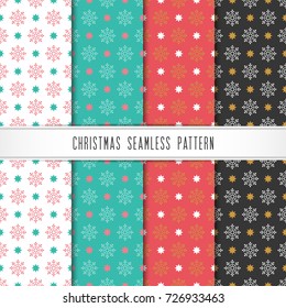 Christmas and happy new year pattern set. Winter holiday pattern with snowflake. Vector illustration.