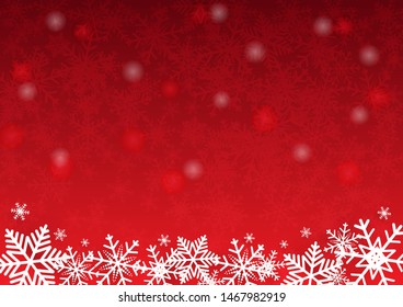 Christmas and happy new year red vector background