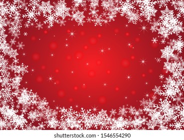 Christmas and happy new year red vector background with snowflake