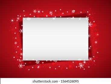 Christmas and happy new year red vector background with snowflake