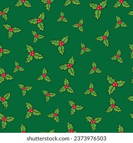 Christmas and Happy New Year seamless pattern