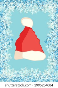Christmas and Happy New Year templates. Trendy retro style. design template. santa hat