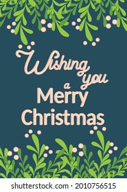 Christmas and Happy New Year templates. Trendy retro design template. Inscription We wish you a Merry Christmas