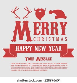 Christmas and Happy new year vector card design