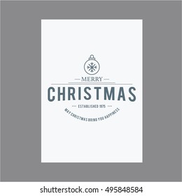 Christmas and Happy New year. Vector Set of Greeting cards 