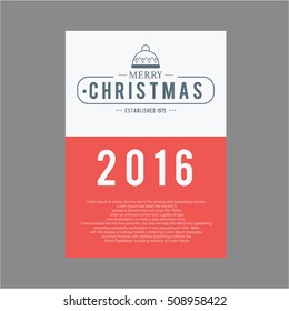 Christmas and Happy New year. Vector Set of Greeting cards 