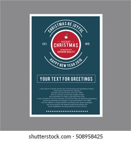 Christmas and Happy New year. Vector Set of Greeting cards 