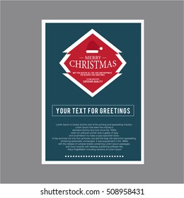 Christmas and Happy New year. Vector Set of Greeting cards 
