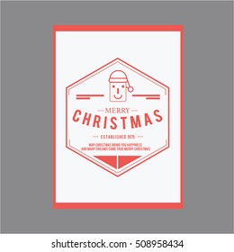 Christmas and Happy New year. Vector Set of Greeting cards 