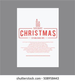 Christmas and Happy New year. Vector Set of Greeting cards 