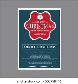 Christmas and Happy New year. Vector Set of Greeting cards 