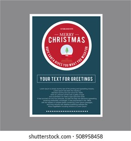 Christmas and Happy New year. Vector Set of Greeting cards 