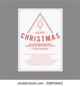 Christmas and Happy New year. Vector Set of Greeting cards 