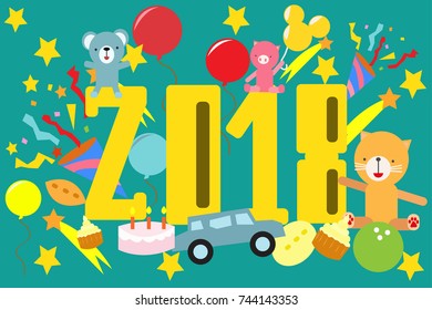 Christmas and Happy New Year Vector Illustration Suitable for greeting cards. Picture Books Festival celebrations