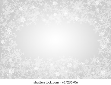 Christmas or happy new year white vector background with snowflake