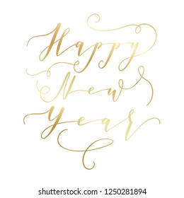 Christmas and Happy New Year wishes for label emblem, logo, text, greeting card. Vector winter holidays backgrounds with hand lettering calligraphy