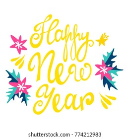 Christmas and Happy New Year wreath 2018