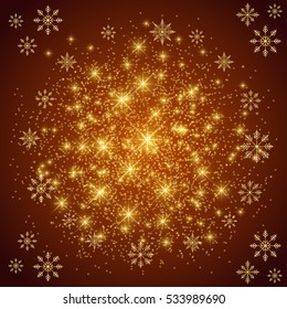 Christmas and Happy New Years background with snowflakes. Vector illustration