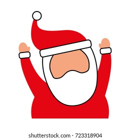 christmas happy santa claus arms up cheerful