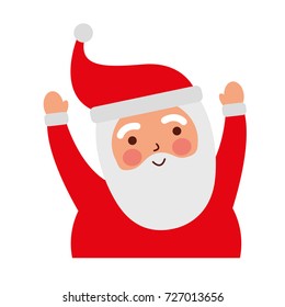 christmas happy santa claus arms up cheerful