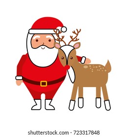 christmas happy santa claus and reindeer celebration