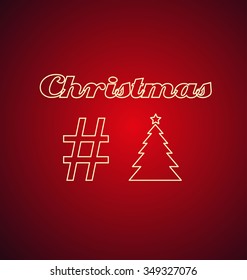 Christmas hashtag neon sign