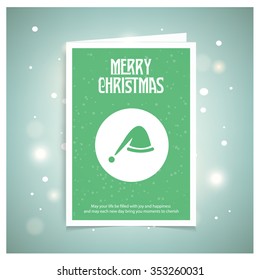 Christmas Hat. Christmas book cover or flyer template, vector background