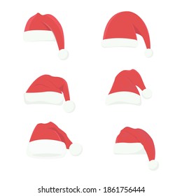 christmas hat collection, simple vector illustration