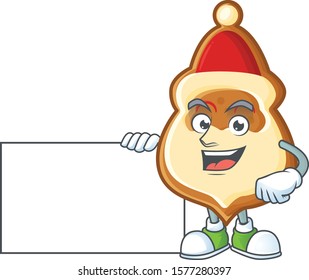 Christmas hat cookies cute cartoon character with a board